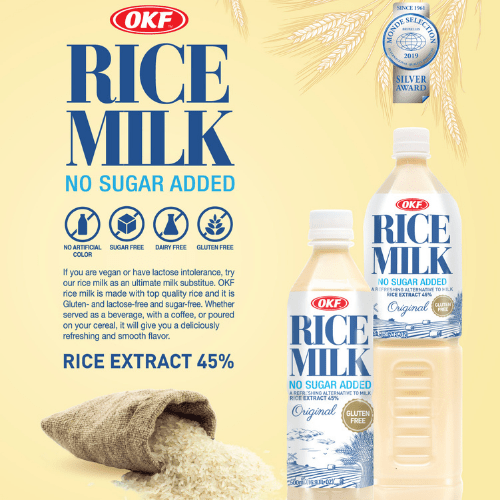 Rice Milk Sugar Free OKF - 500ML OKF Beverage Singarea Online Asian Supermarket UAE