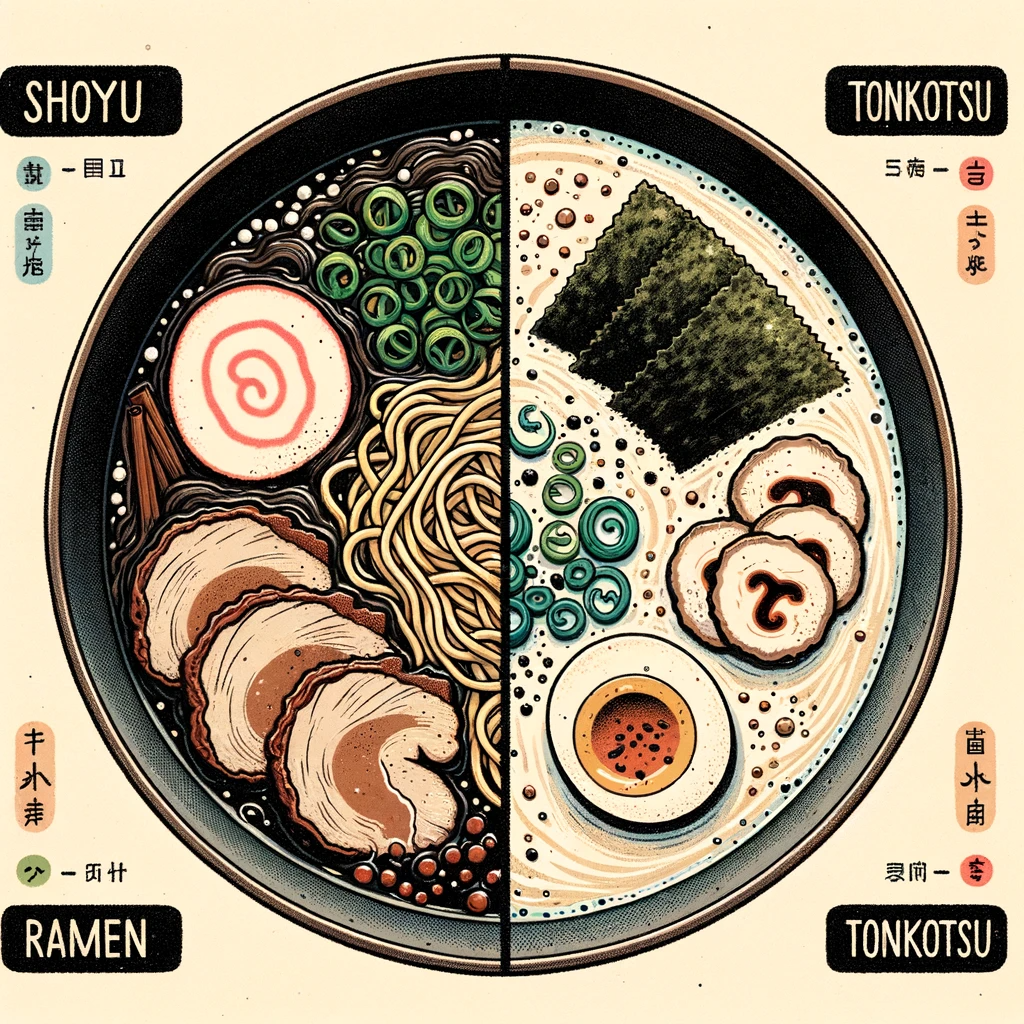 간장 라멘 vs 돈코츠 라멘: 맛과 차이점을 밝히다